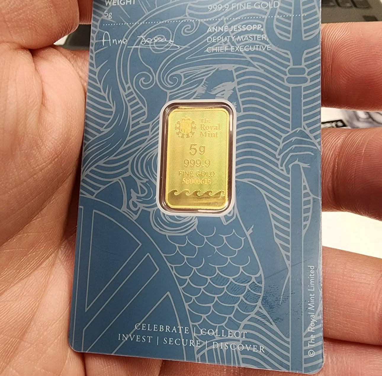 5 grams Britannia gold bar 
