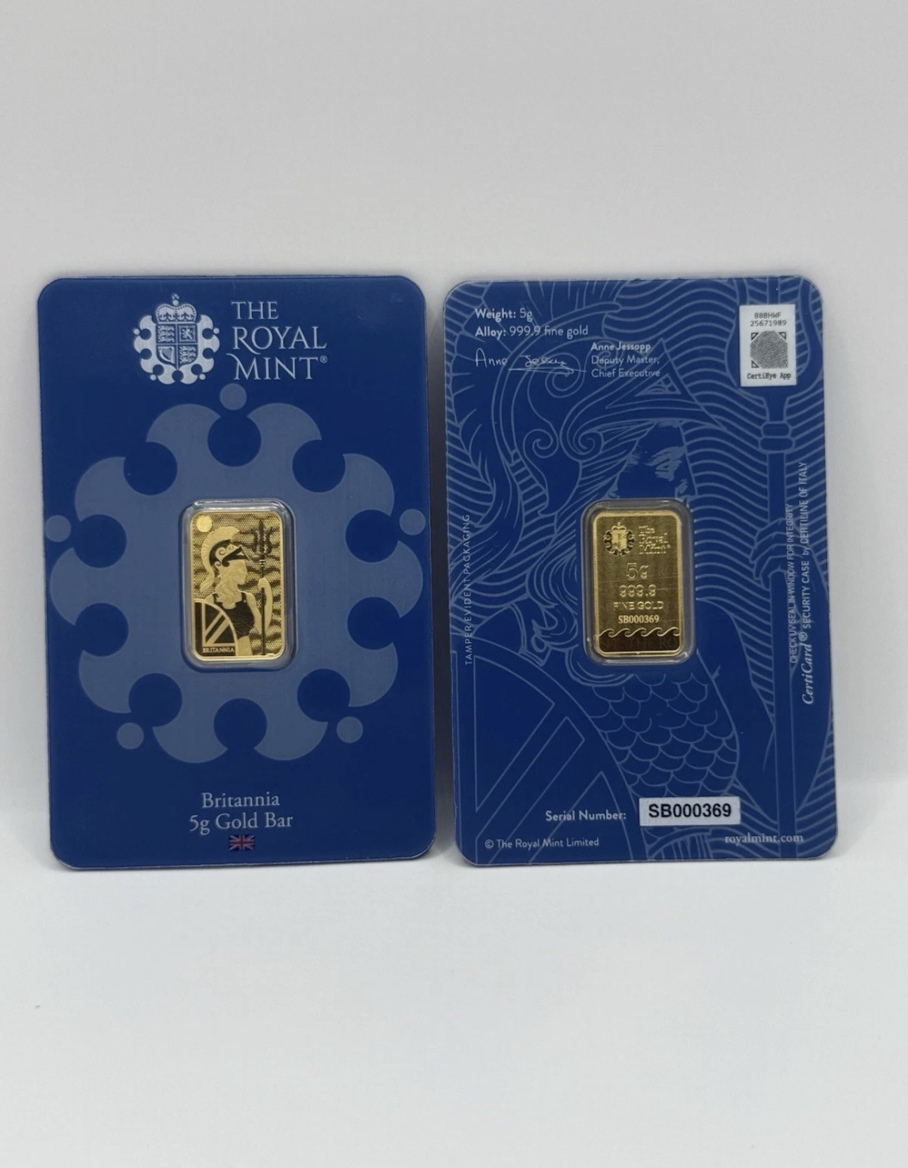 5g 24k Gold Bullion Bar 999.9 Fine Gold The Royal Mint Britannia Sigma Tested ✅